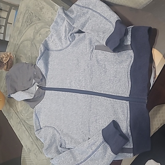 Lululemon Athletica Men's Hetered Blue and Gray Zip-Up Studio Hoodie Small - Picture 6 of 9